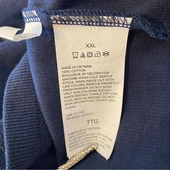 Nautica Men XXL Quarter Zip Pullover Navy Blue 100% Cotton Mock Neck Long Sleeve - Picture 6 of 10